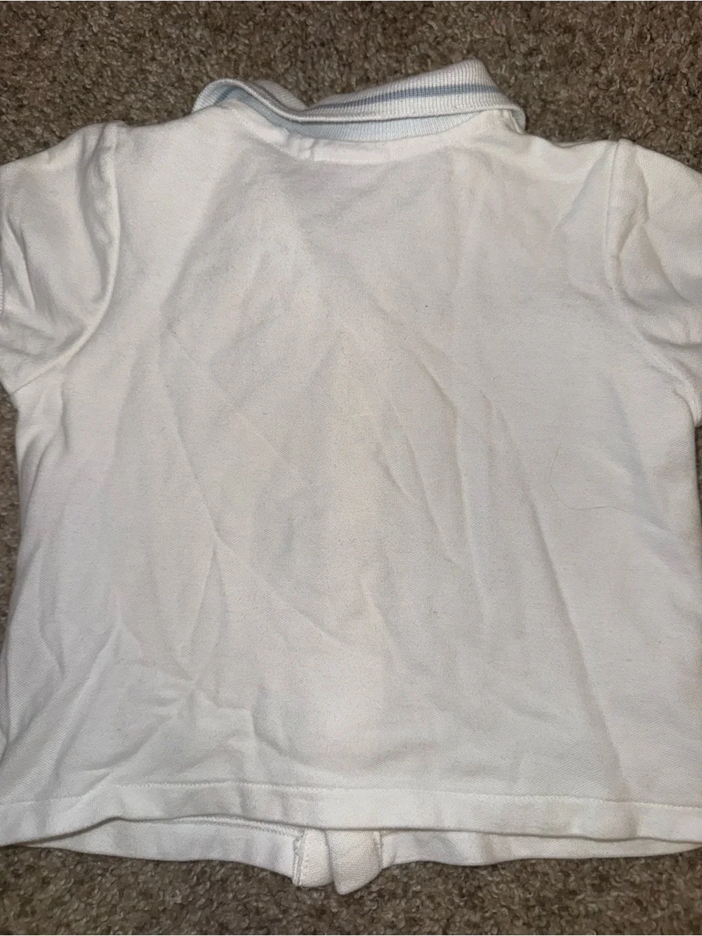 Vintage 90s Carter's White Knit Baby Polo Snap Shirt Nursery Rhyme Embroidery